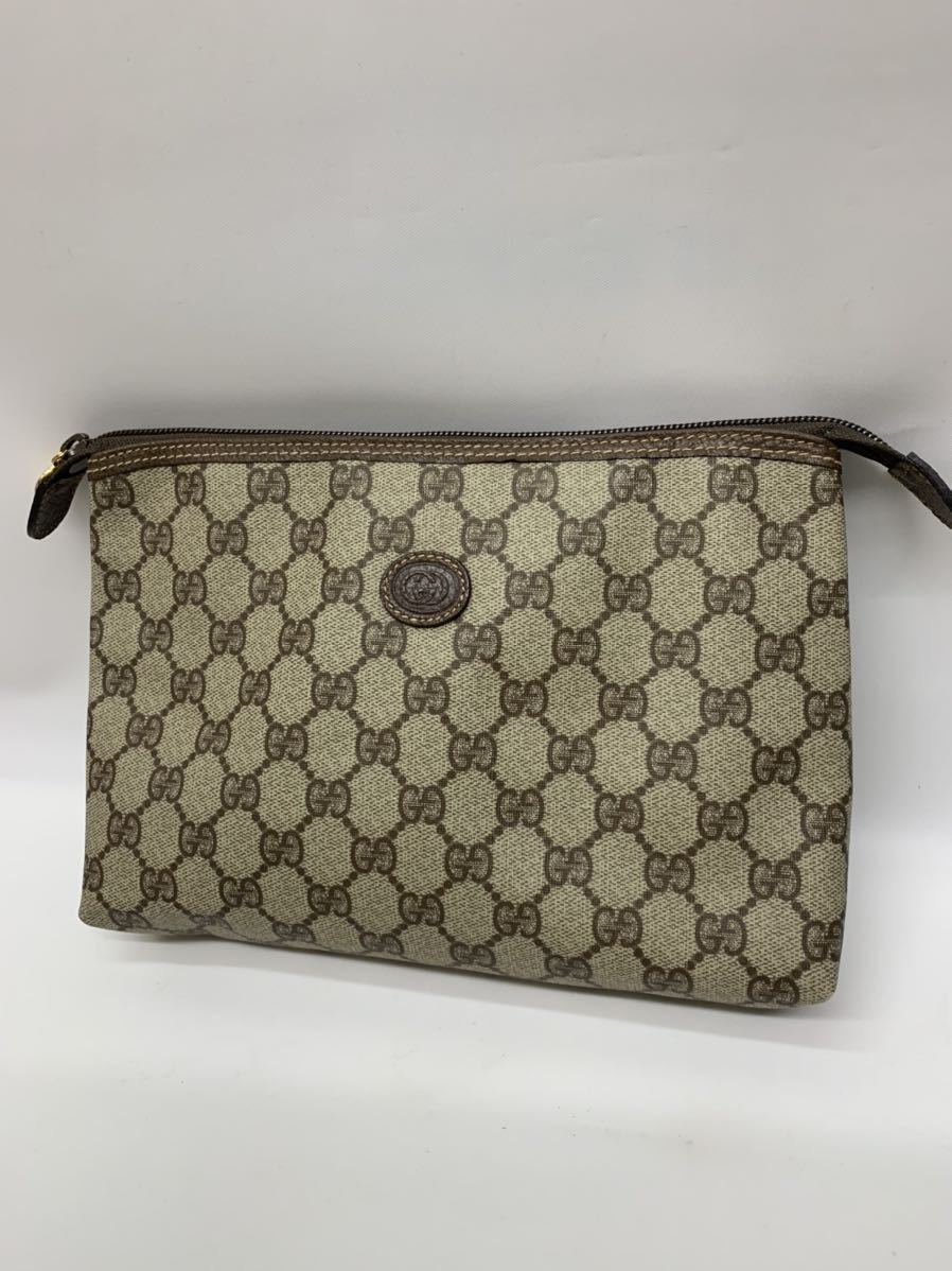 美品】GUCCI グッチ クラッチバッグ pvc レザー GG柄 オールド 