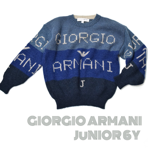 GIORGIO ARMANI□美品 モヘア風ロゴニット セーター トップス