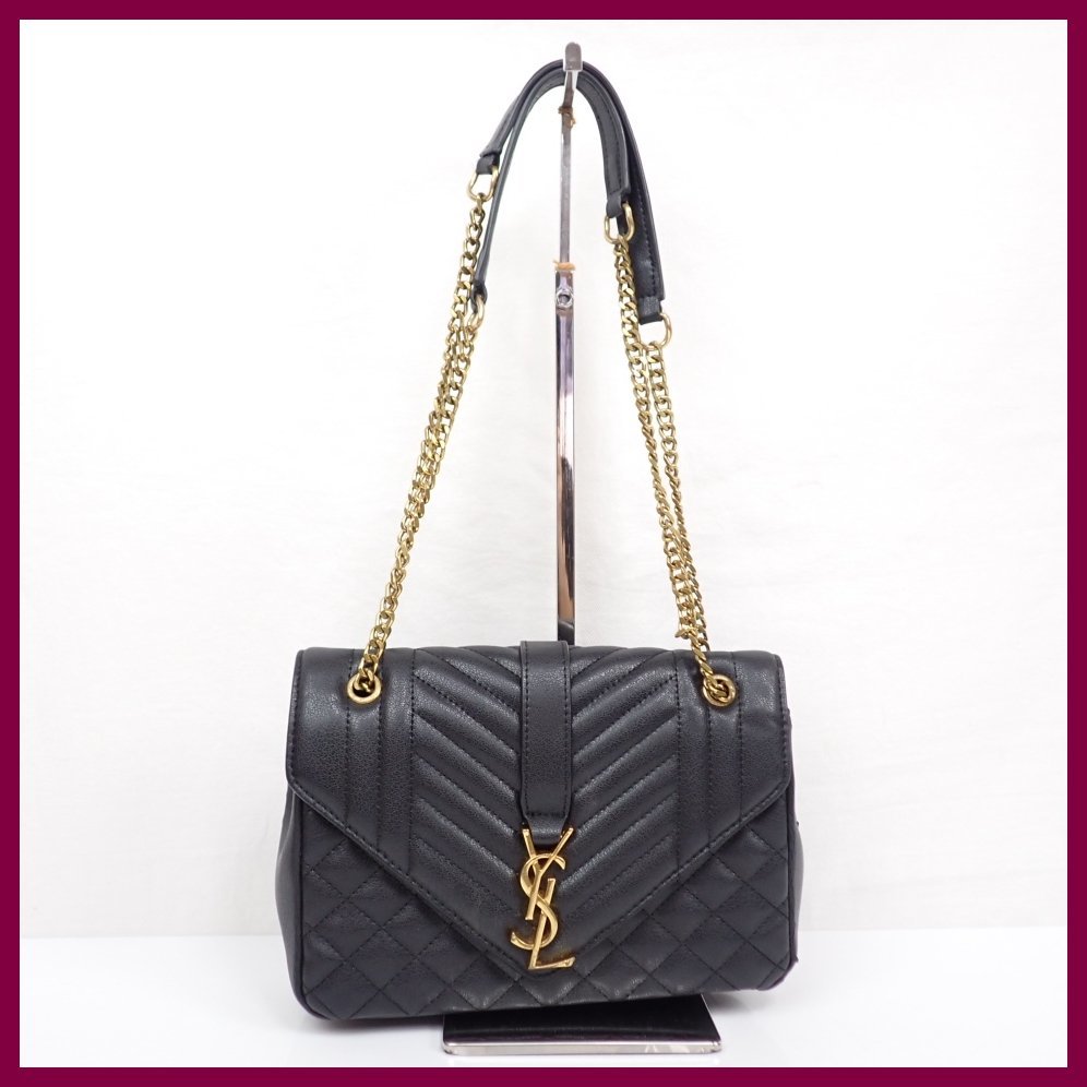 100%新品，送料無料 SAINT LAURENT PARIS/サンローラン エンヴェロップ ミディアム ショルダーバッグ 487206/ブラック/レザー/肩掛け&1799900009(かばん、バッグ)｜売買されたオークション情報、yahooの商品情報をアーカ かばん、バッグ