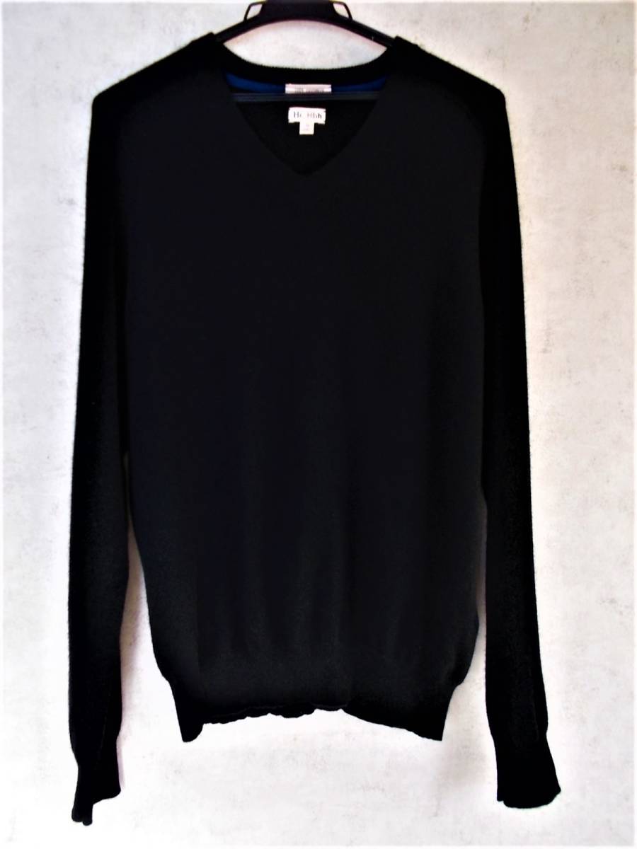 高級 トミーヒルフィガー Hh_Hhh カシミヤ100% Vネックニットセーター  