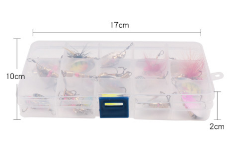 １円スタート■送料210円■匿名配送■スピナールアー大容量30個セット　ケース付き♪　川釣り　ニジマス　バス　ナマズ等！_3