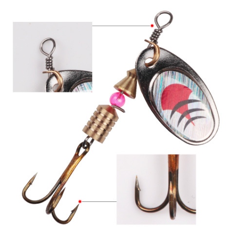 １円スタート■送料210円■匿名配送■スピナールアー大容量30個セット　ケース付き♪　川釣り　ニジマス　バス　ナマズ等！_4