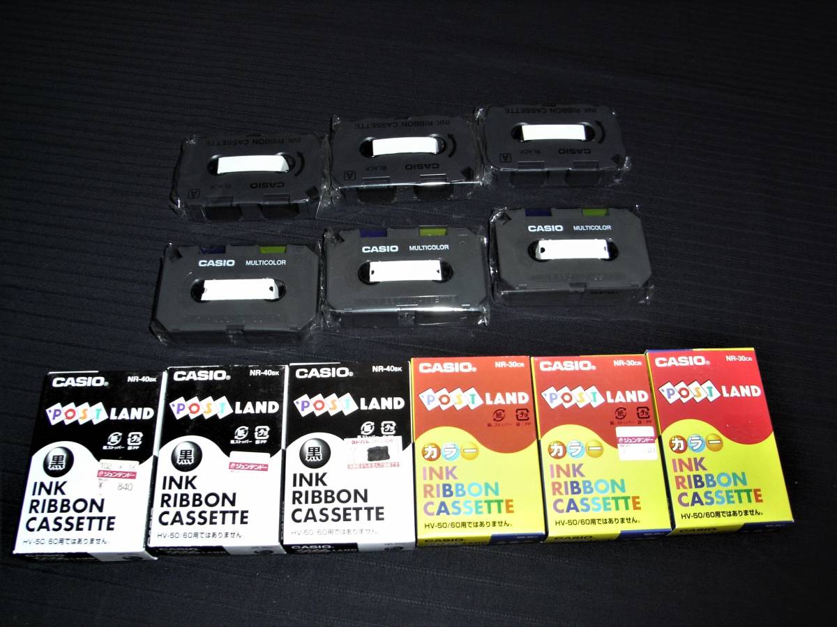 ★☆カシオ純正 ポストランド ブラックインク(NR40-BK) カラーインクリボン(NR30CR)