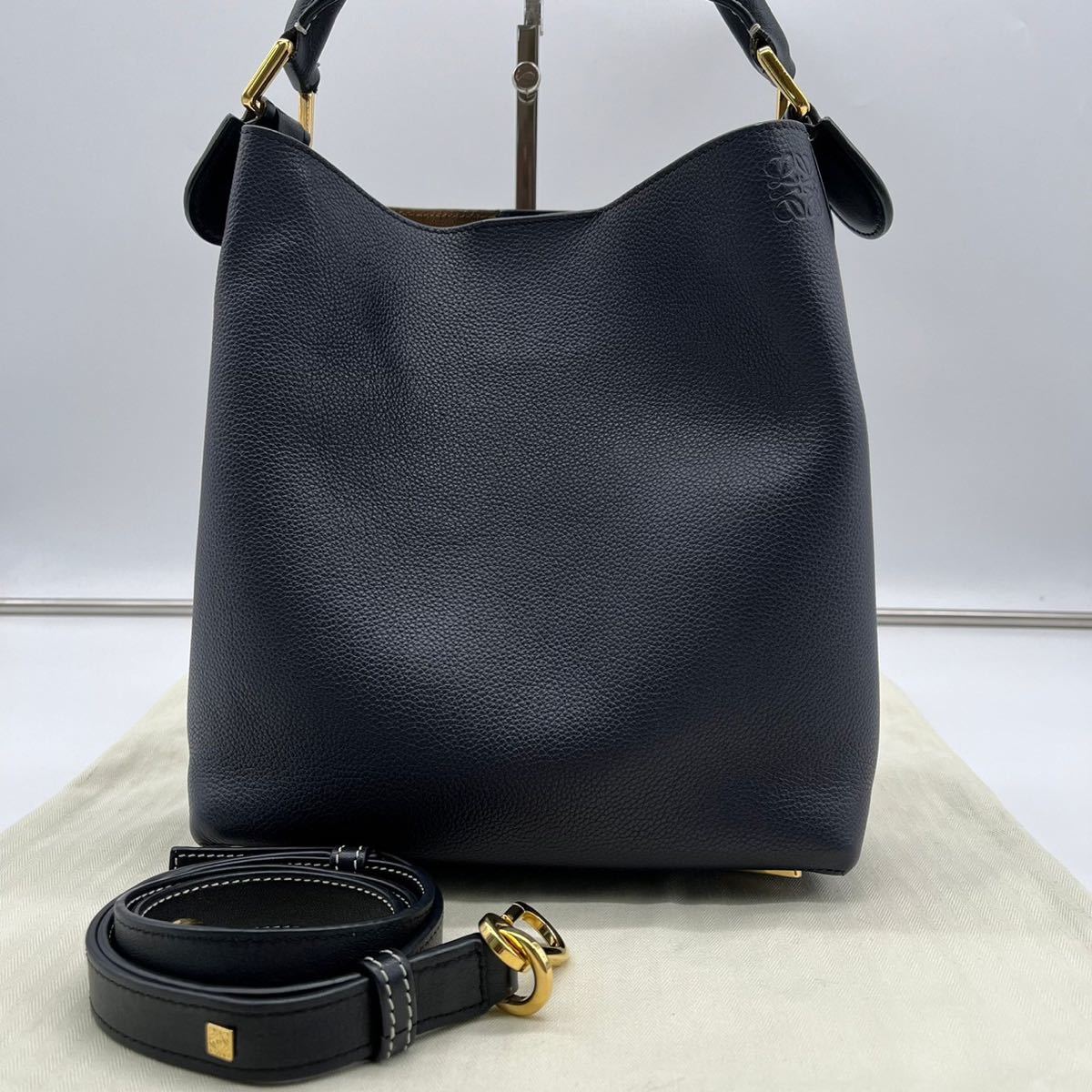 1円《未使用保管品・確実正規品》LOEWE ロエベ Tバケット スモール 
