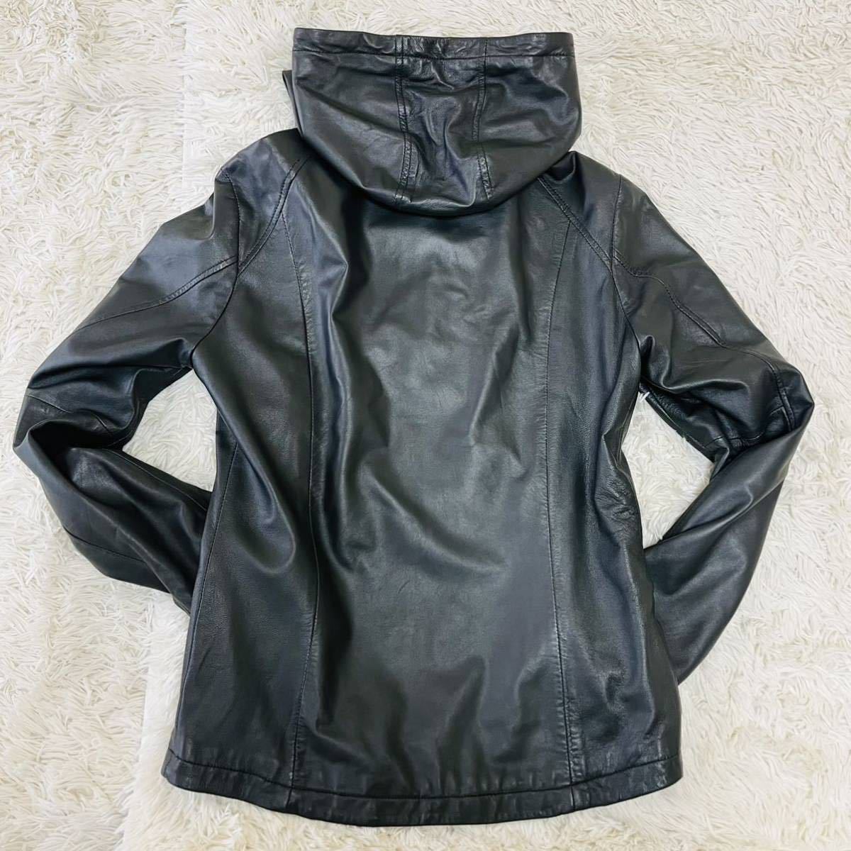 SHIPS『着心地抜群』シップス フード付き ライダースジャケット  