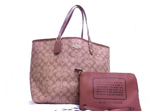 【大人気，爆買い】 1円 COACH コーチ F36658 シグネチャー レザー リバーシブル トートバッグ ショルダーバッグ 肩掛け ブラウン系 AD8881ウオ(トートバッグ)｜売買されたオークション情報、yahooの商品情報をアーカ かばん、バッグ
