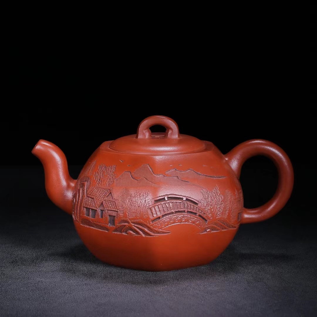 茶器 六方紫砂壷茶壺 煎茶器 茶道具 工芸品 置物 急須 煎茶道具 茶道具 宜興紫砂 宜興 公式通販 紫砂壷 六方急須 茶壷 紫砂