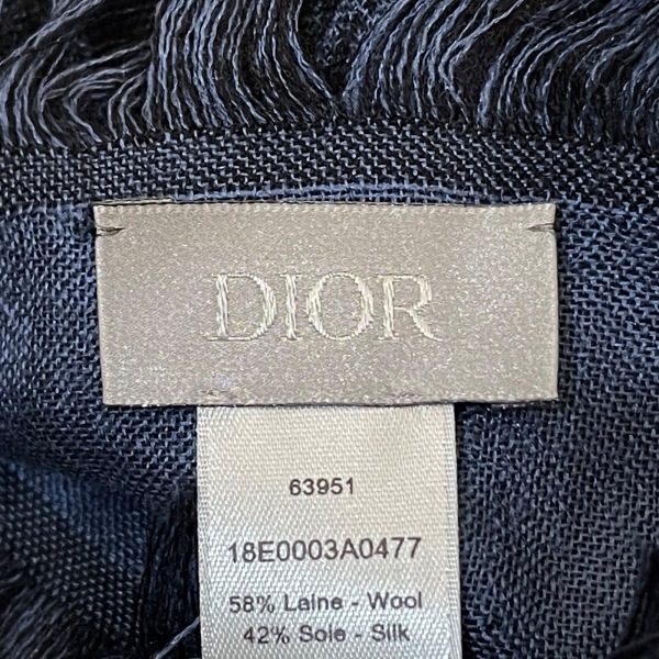 ディオールオム Dior HOMME ストール(ショール) - ウール×シルク 黒