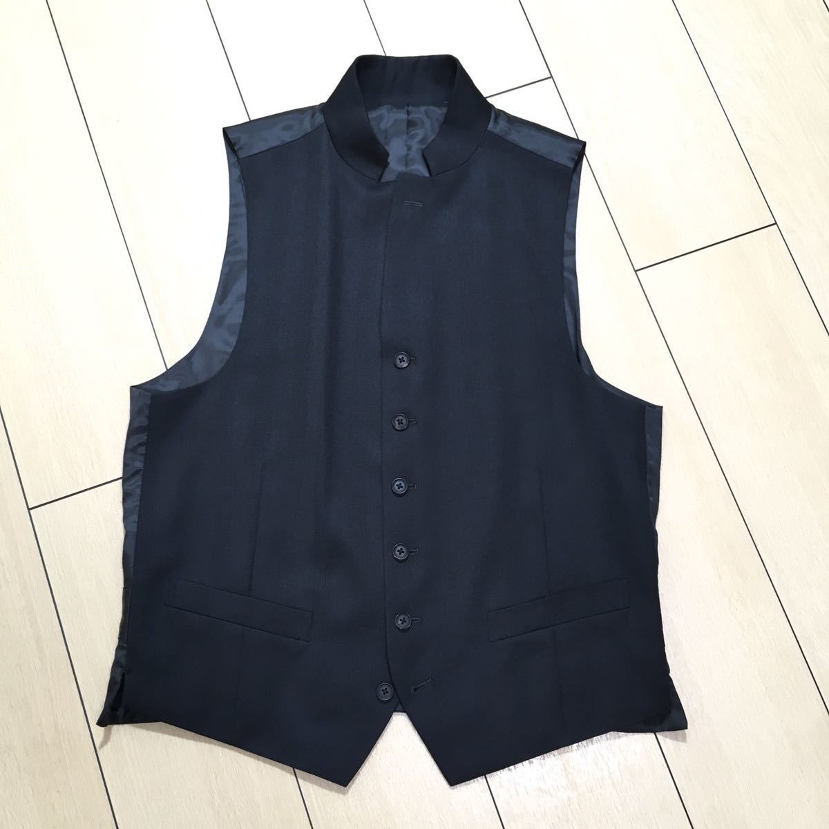 極美品☆ティノラス【スリーピーススーツ】ブラック ストライプ織り
