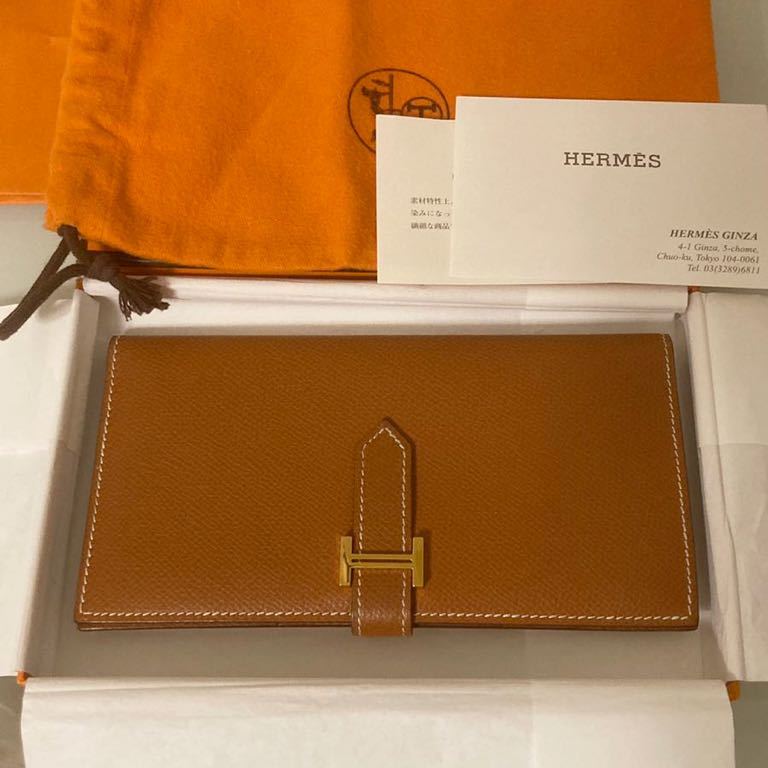 エルメス　ベアン クラシック　極美品　長財布 ゴールド金具　