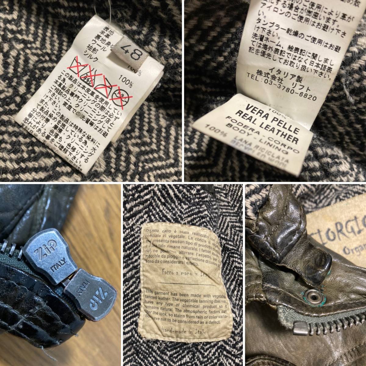 GIORGIO BRATO] ORGANIC EDITION M65 フーデットレザージャケット 