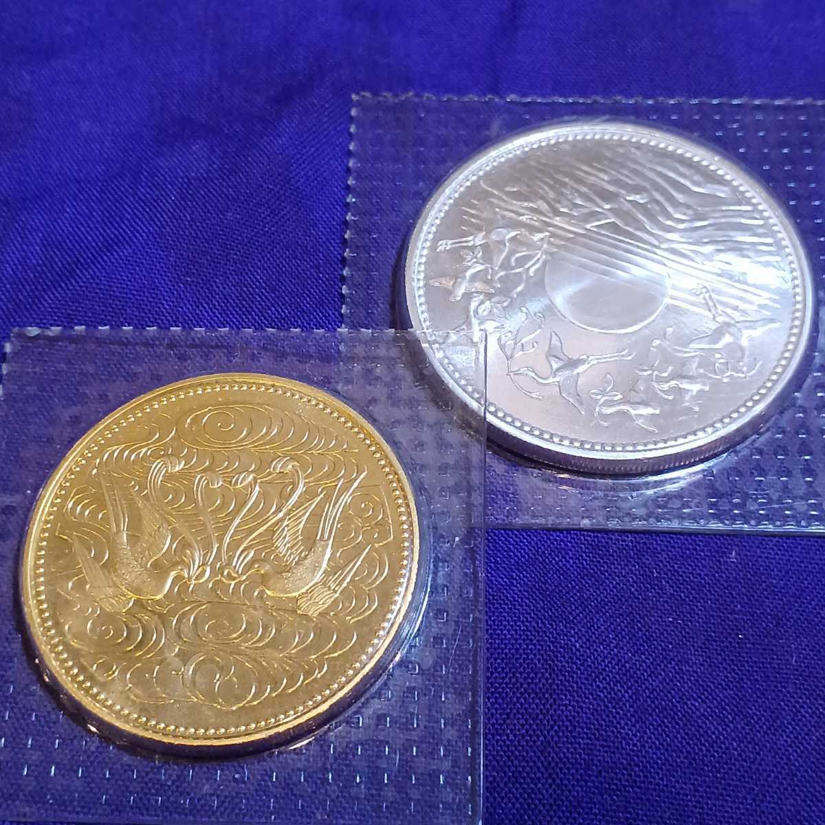r☆天皇陛下御在位60年記念 金貨銀貨セット ブリスターパック入り 各一