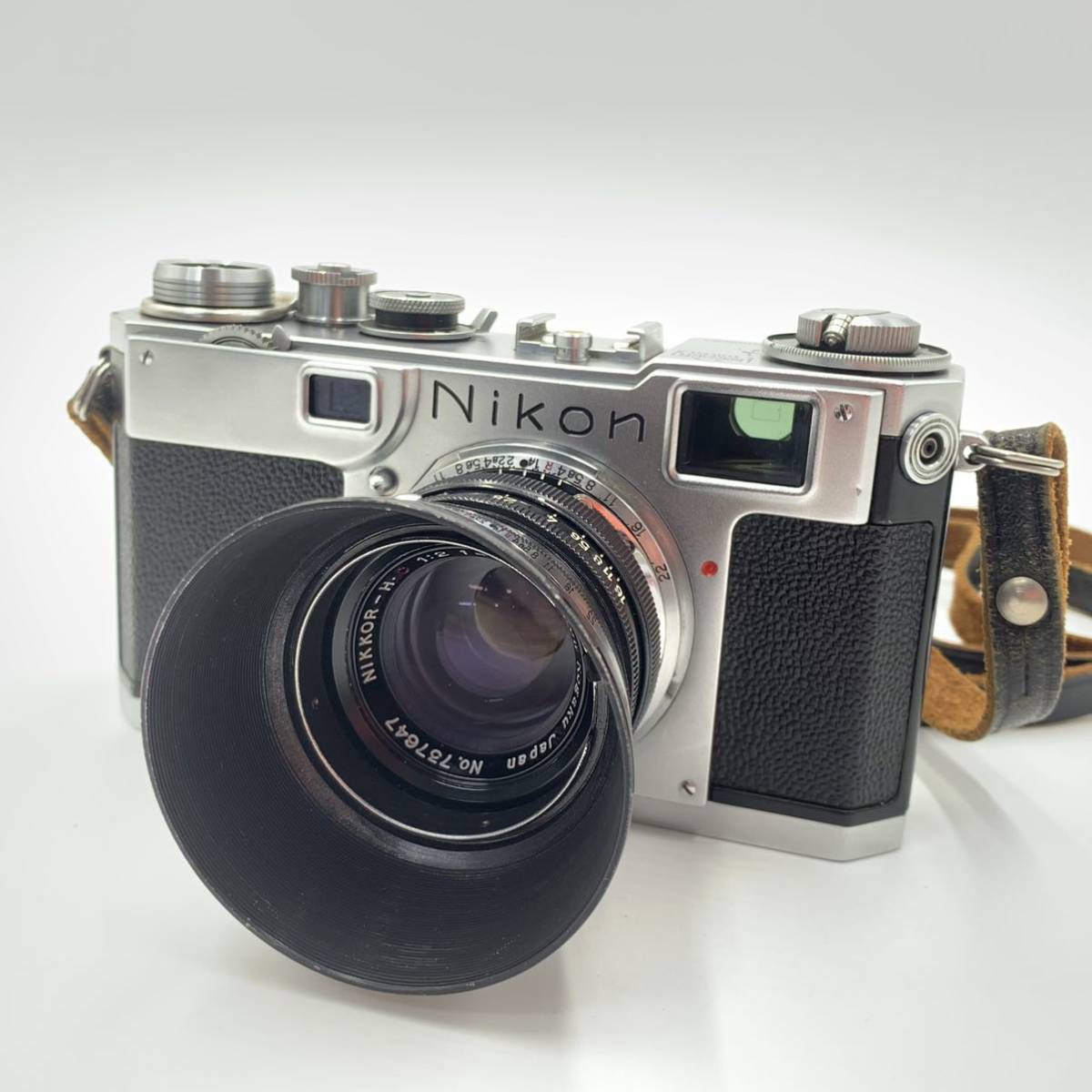 1円 NIKON ニコン S2 ? NIKKOR-H.C 5cm F2 革ケース付き S型ニコン