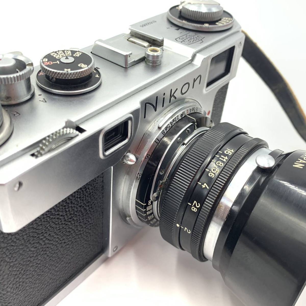 1円 NIKON ニコン S2 ? NIKKOR-H.C 5cm F2 革ケース付き S型ニコン