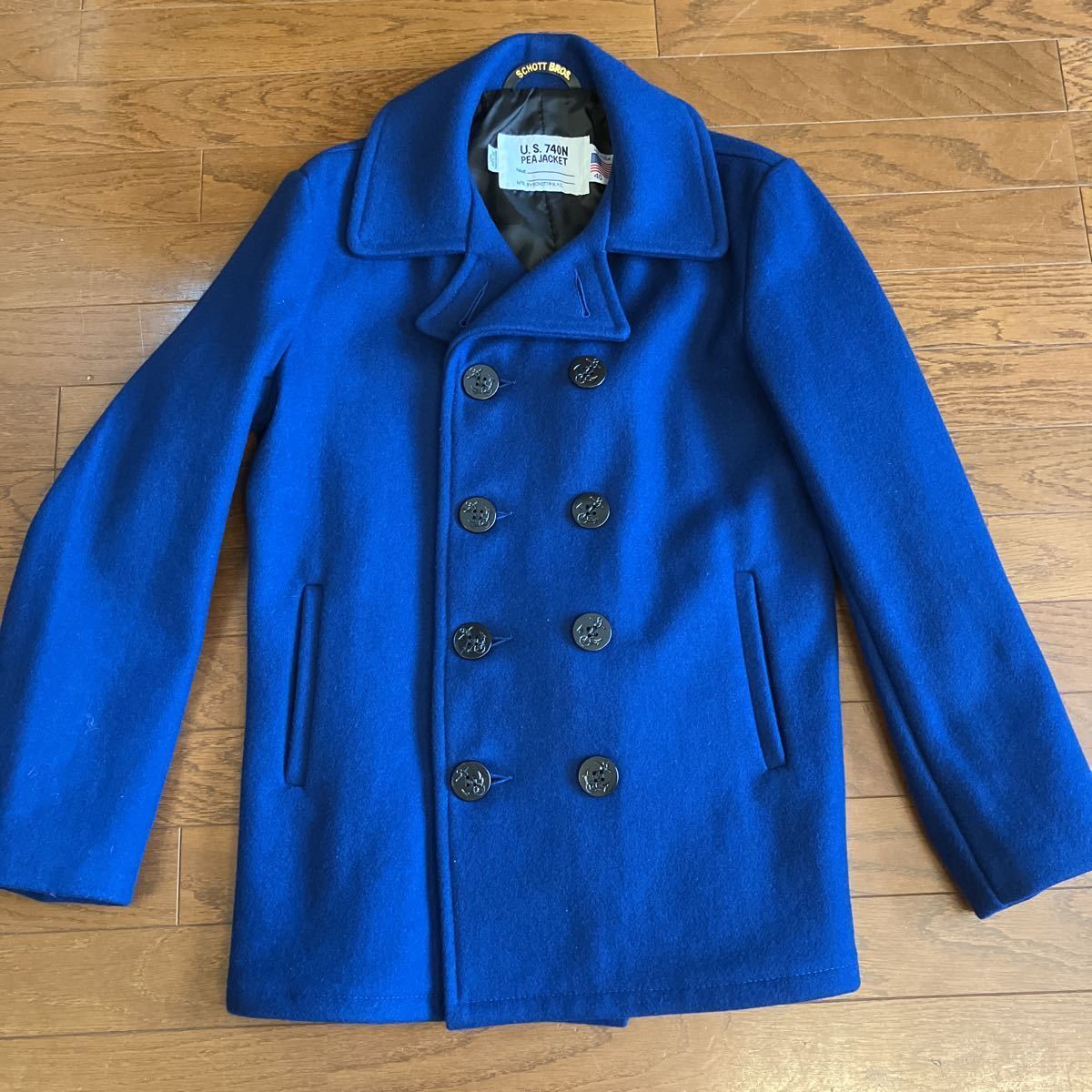 SCHOTT ショット Pコート 試着のみ美品 サイズ40 ロイヤルブルー u.s. 