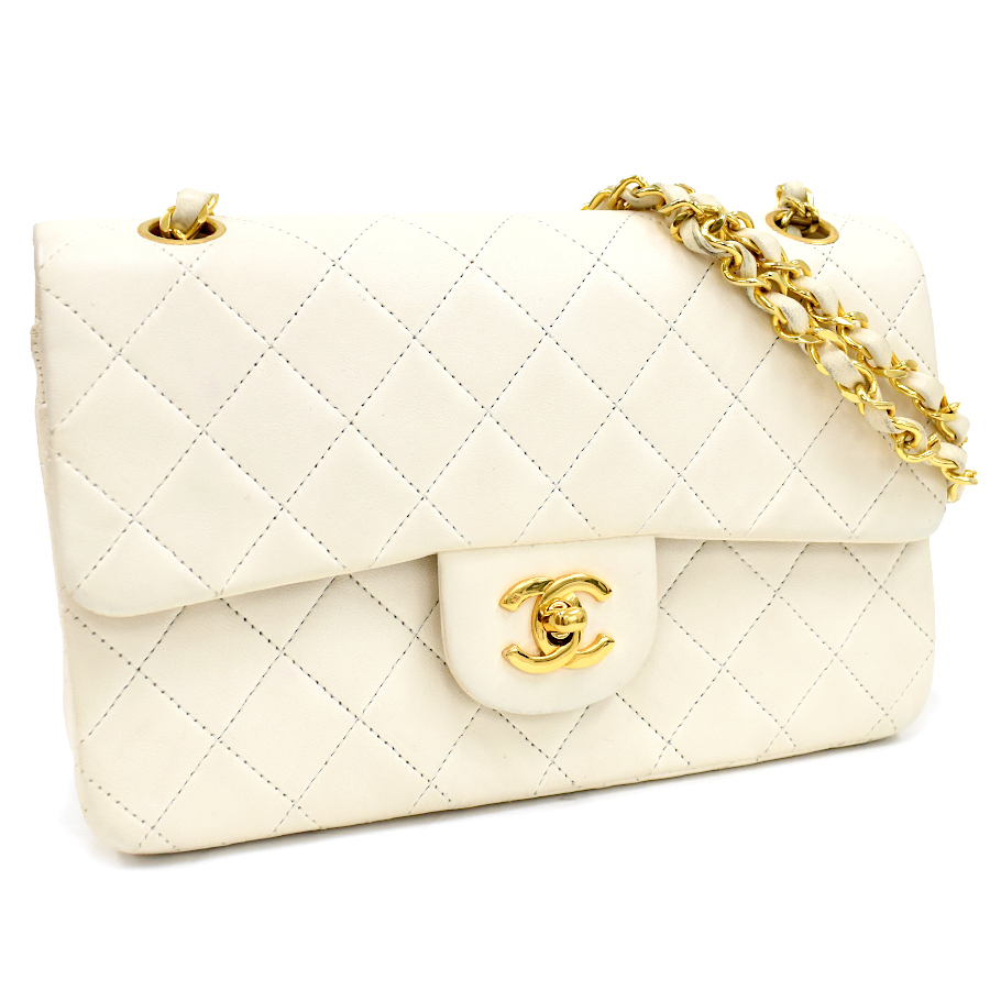 人気セール，正規品 1円 CHANEL シャネル チェーンショルダーバッグ マトラッセ A01113 ココマーク Wフラップ ラムスキン レザー ホワイト E.Dmsl-4(ショルダーバッグ)｜売買されたオークション情報、yahooの商品情報を かばん、バッグ