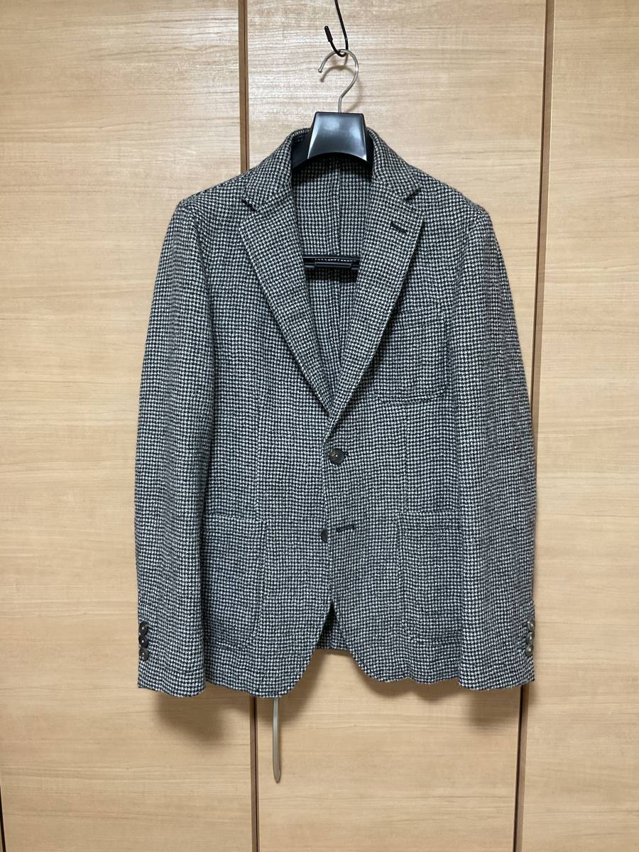 ■THE GIGI　シングル　ジャケット　ANGIE　46　白黒　G003 810　ハウンドトゥース　千鳥格子　ウール　2802-148/2　ザ・ジジ