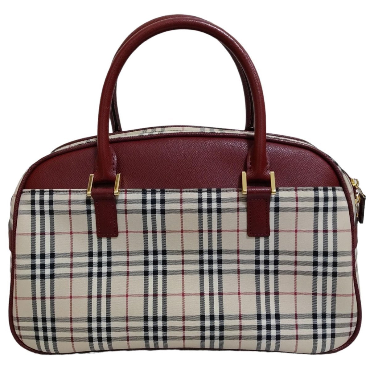 BURBERRY バーバリー ノバチェック キャンバス×レザー ハンドバッグ 