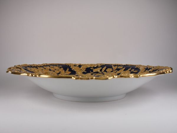 Meissen マイセン 豪華 グランツゴールド 金彩 コバルト フラワー