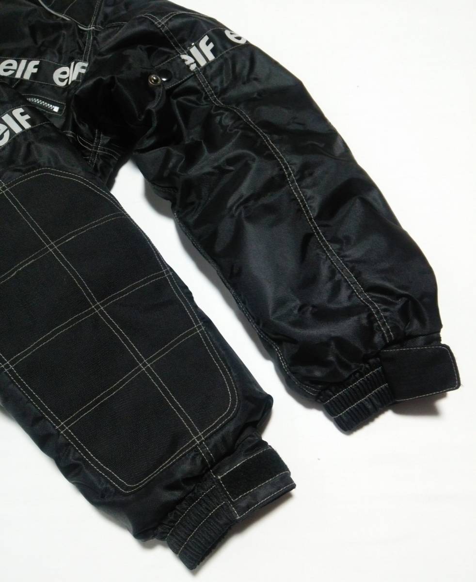 【極美品】エルフ　レーシングジャケット　ナイロンジャケット　ブラックXL 黒 elf エルフ 秋冬 防寒 防水 ナイロンジャケット 中綿入り ダウン