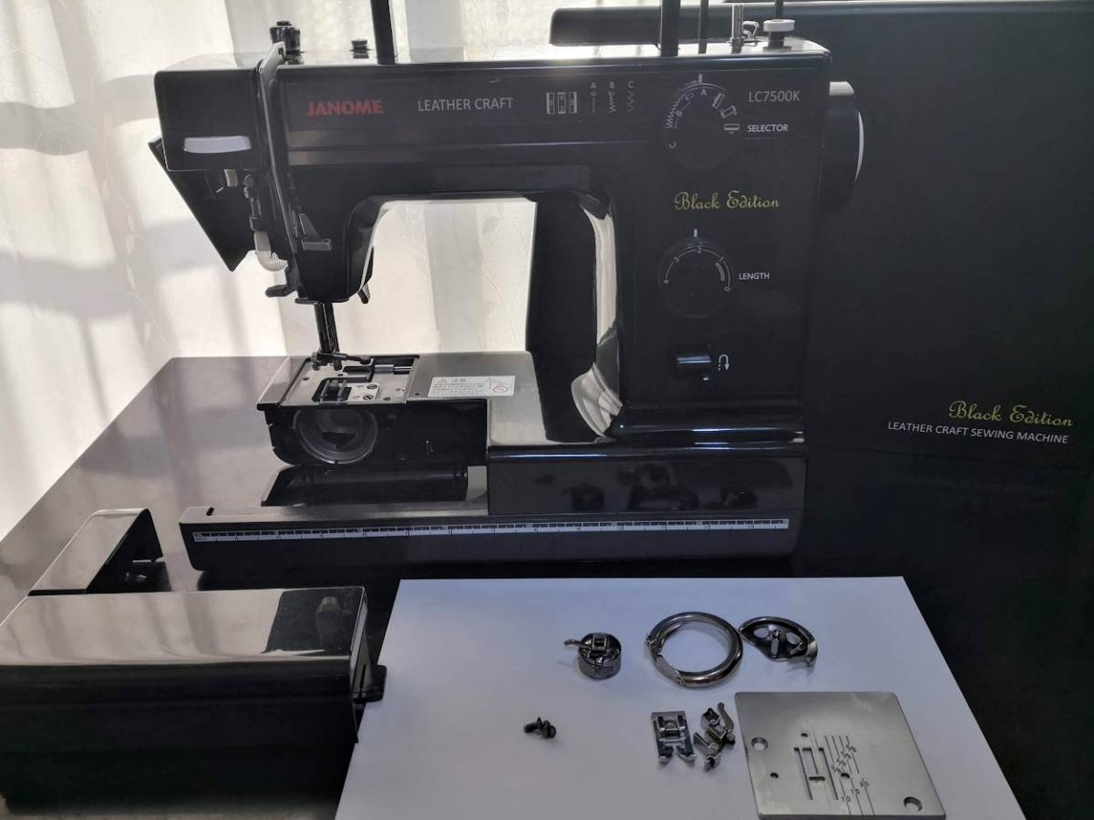 ジャノメ 蛇の目 JANOME パワフル電動ミシン LC7500K ブラック レザー