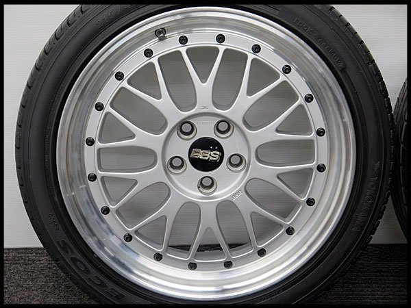 △C) BBS アルミホイール 4本セット! 7 1/2J×17 ET48 PCD100 2ピース 