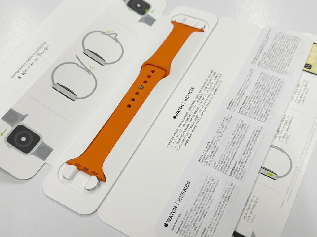 ☆即決 美品 Apple Watch HERMES 限定 オレンジ スポーツバンド 45mm