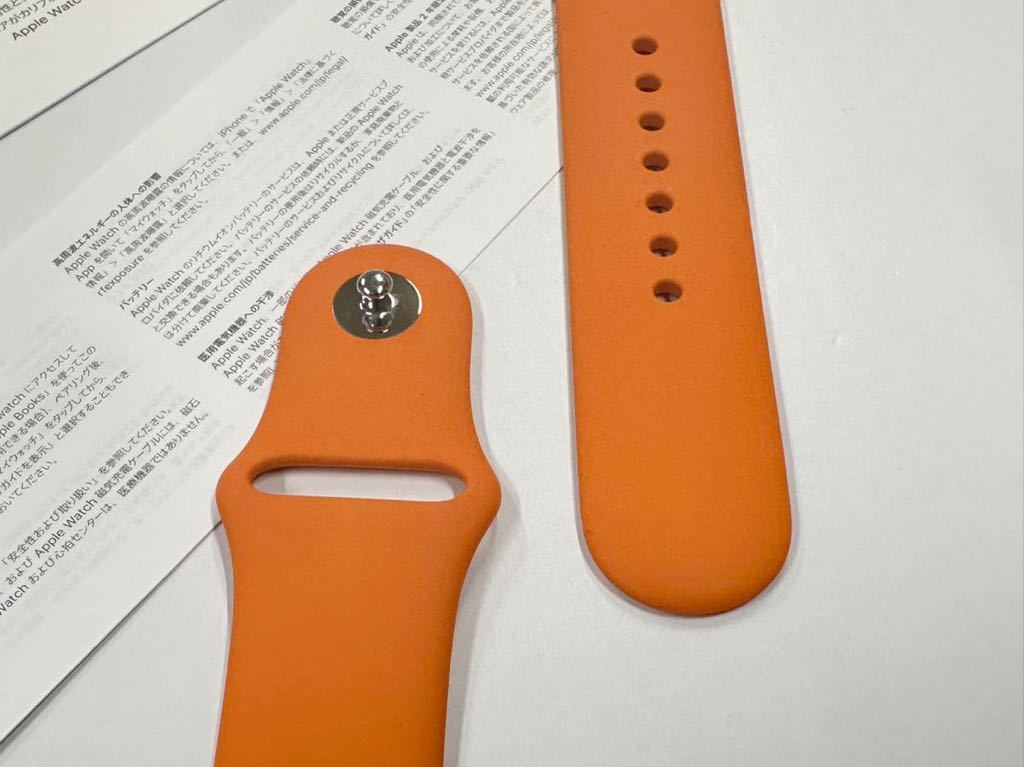 ☆即決 美品 Apple Watch HERMES 限定 オレンジ スポーツバンド 45mm