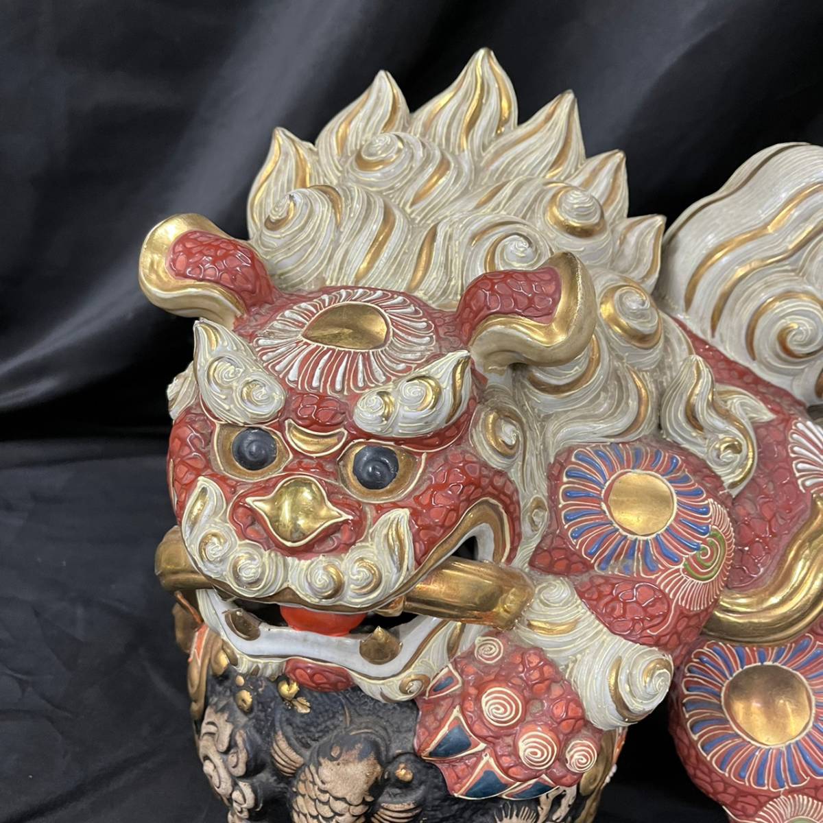 九谷焼 玉乗り獅子 - Yahoo!オークション 玉獅子 (日本の陶磁) 厄除け