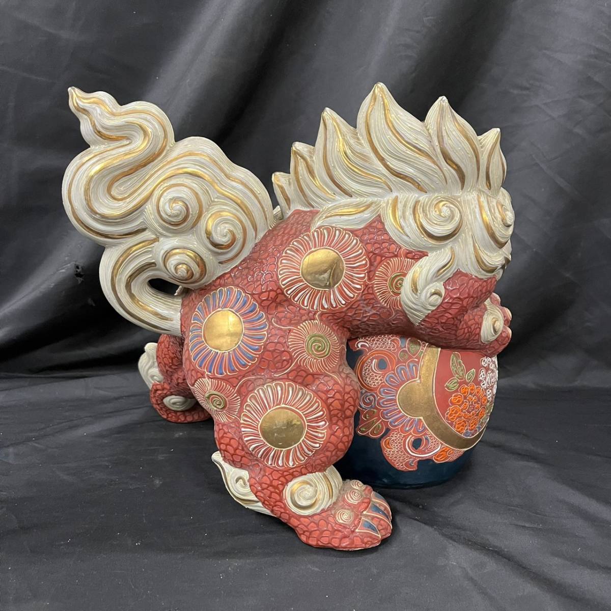 九谷焼 玉乗り獅子 - Yahoo!オークション 玉獅子 (日本の陶磁) 厄除け