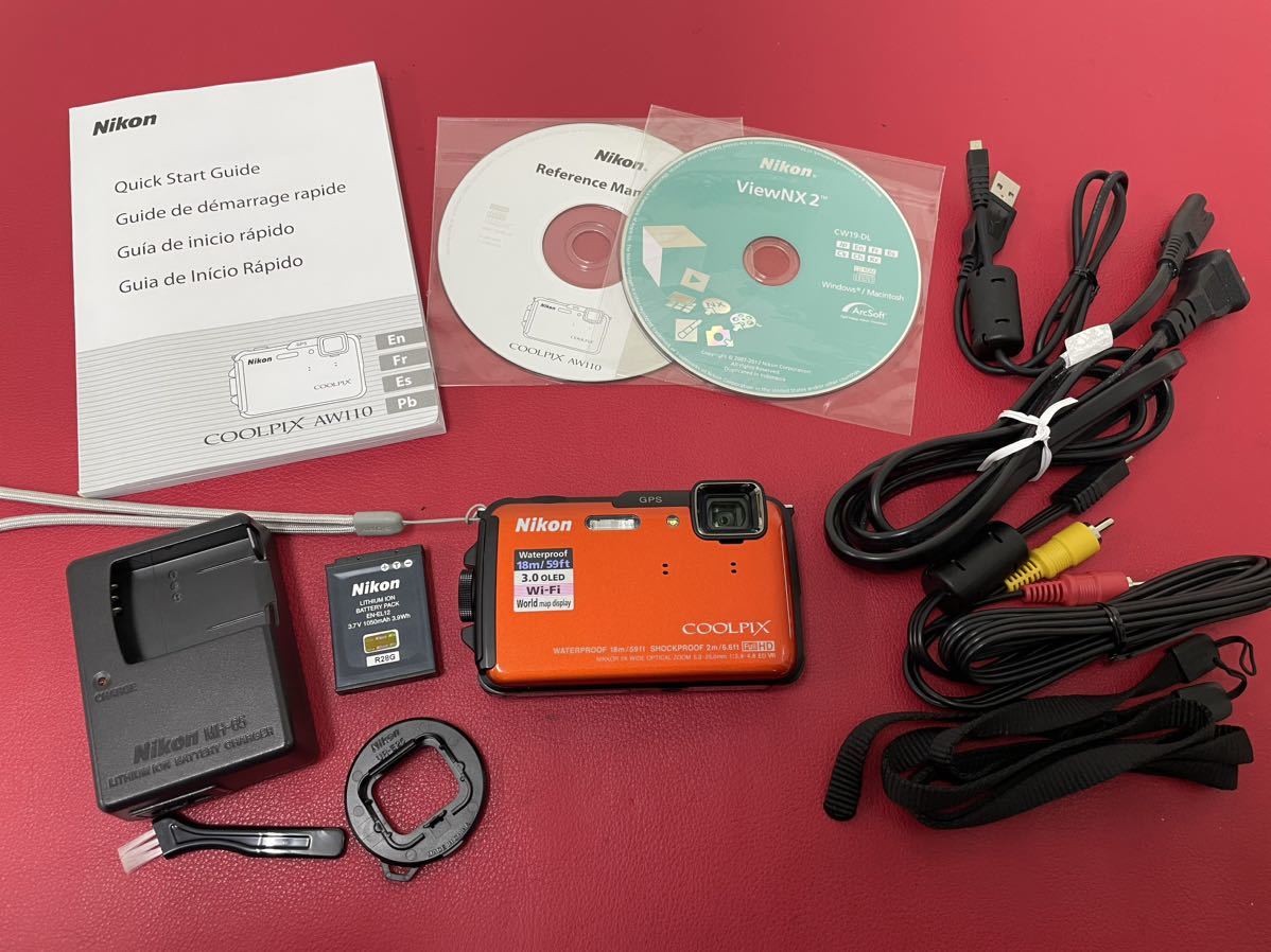 ★A Nikon COOLPIX AW110 デジタルカメラ バッテリー 充電機 付属品 シャッター、フラッシュOK ニコン AW110 Nikon COOLPIX 防水デジカメ AW110☆Wi-Fi☆防水☆アウトドア☆耐衝撃☆ ヤマダウェブコム