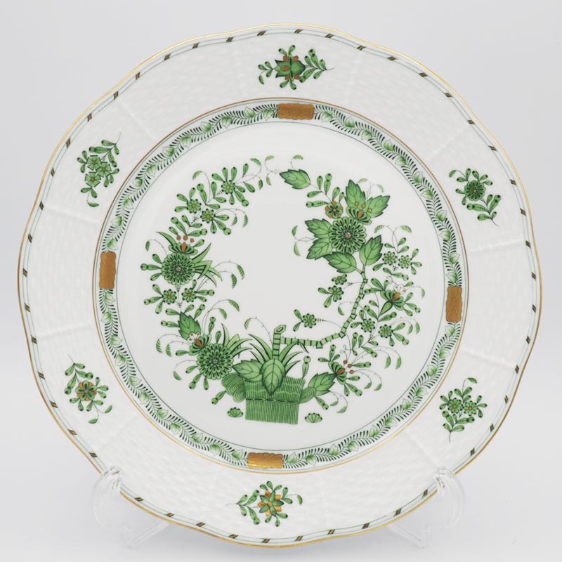ヘレンド Herend インドの華 グリーン プレート 25cm 2枚 Fleurs des