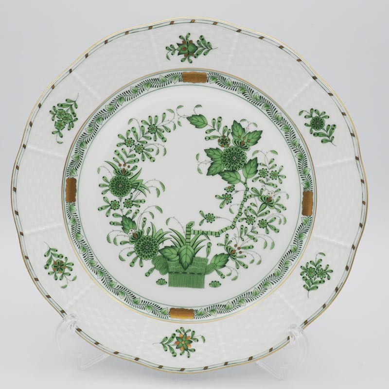 ヘレンド Herend インドの華 グリーン プレート 25cm 2枚 Fleurs des