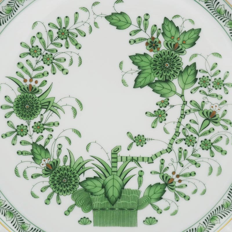 ヘレンド Herend インドの華 グリーン プレート 25cm 2枚 Fleurs des
