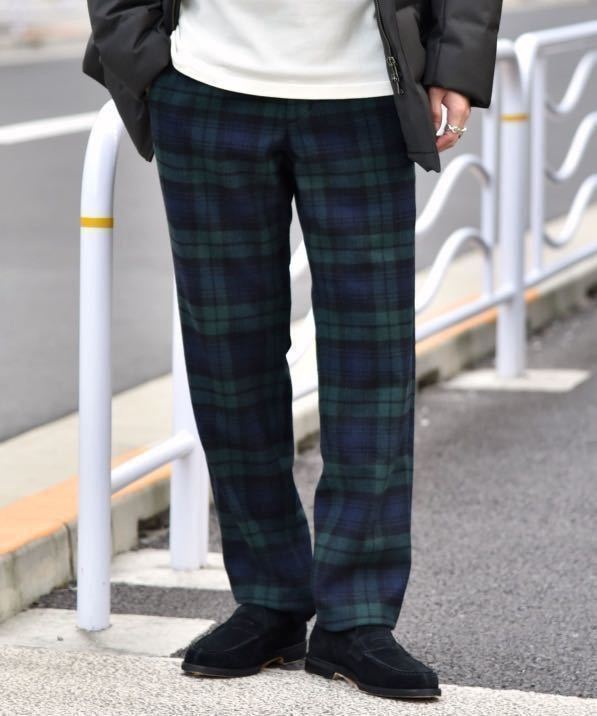 未使用 SHIPS INTESPRA ウール ストレッチ イージーパンツ XL ネイビー  