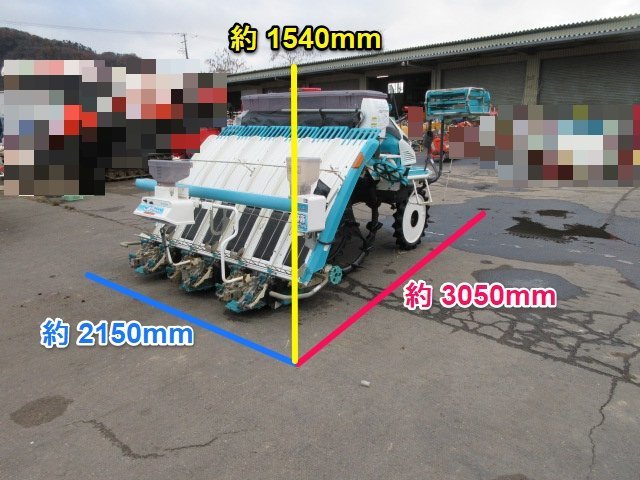 宮城 クボタ 田植機 EP67 6条植 ダブルタイヤ モンロー 施肥機 箱まきちゃん こまきちゃん ロータリー式 18馬力 300時間 中古品
