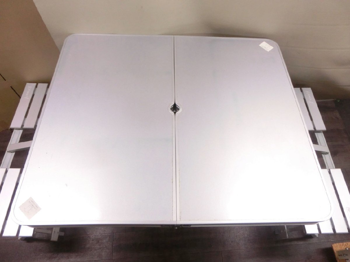 【NA-1804】廃盤 Coleman コールマン アルミ ピクニックテーブル MODEL 170-5564 4人用 収納袋付 現状品【千円市場】