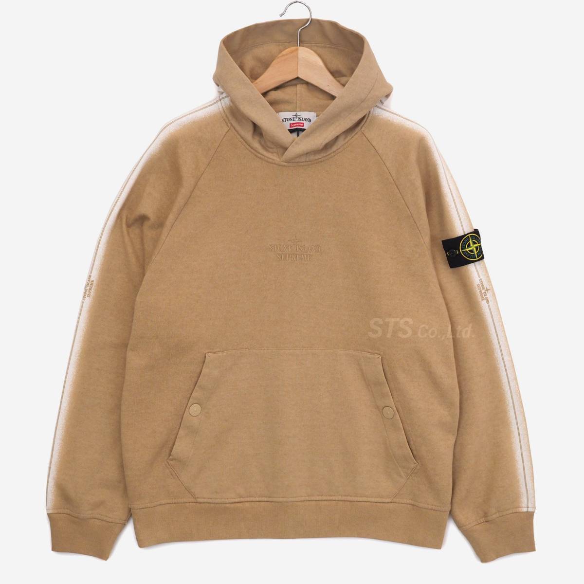Supreme/Stone Island Stripe Hooded Sweatshirt 茶M シュプリーム 