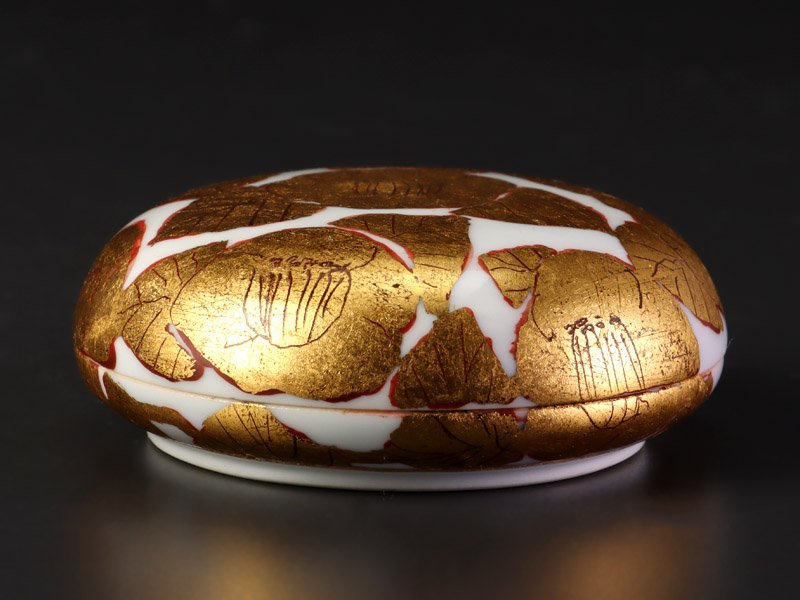 美術品・アンティーク・コレクション 真作 小野珀子 金襴手香盒
