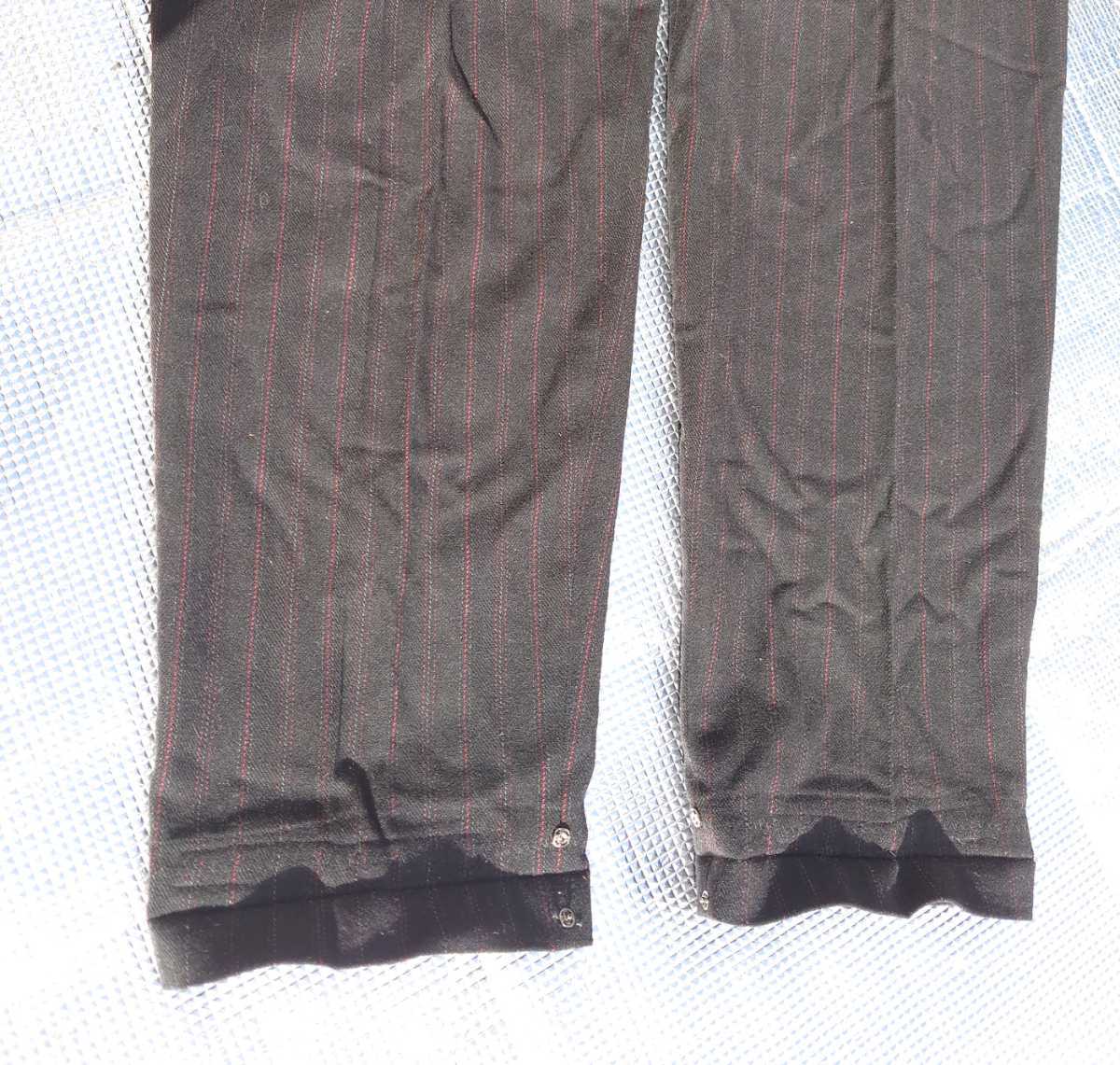COMME des GARCONS HOMME スラックスパンツ ウール ストライプ 黒 ブラック Lサイズ AD表記なし コム・デ・ギャルソン オム ヴィンテージ