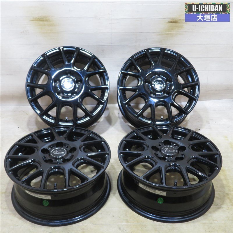 良品 ガリ無し 15インチ ホイール 6j +38 5H 114.3 4本 ブラック