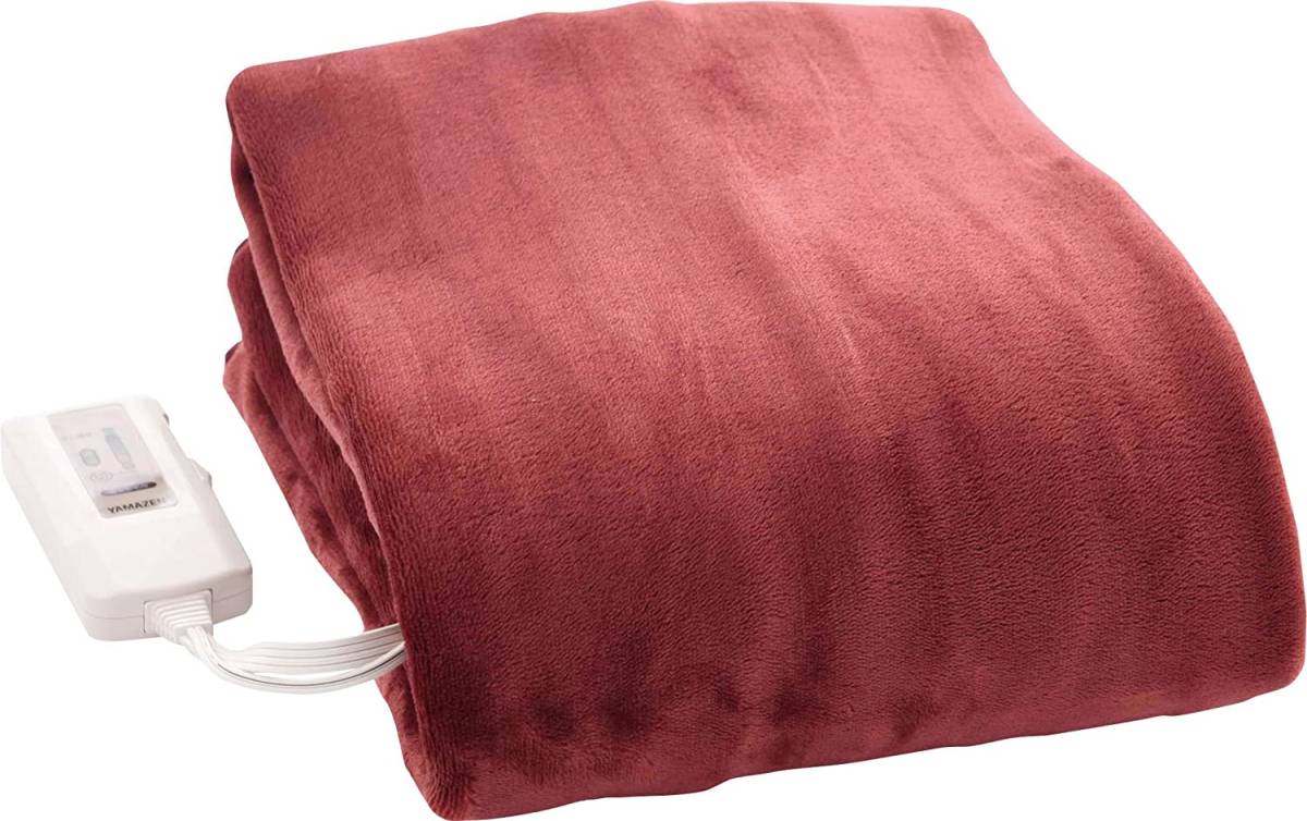 電気毛布 敷毛布 140×80cm やわらかフランネル仕様 エンジ