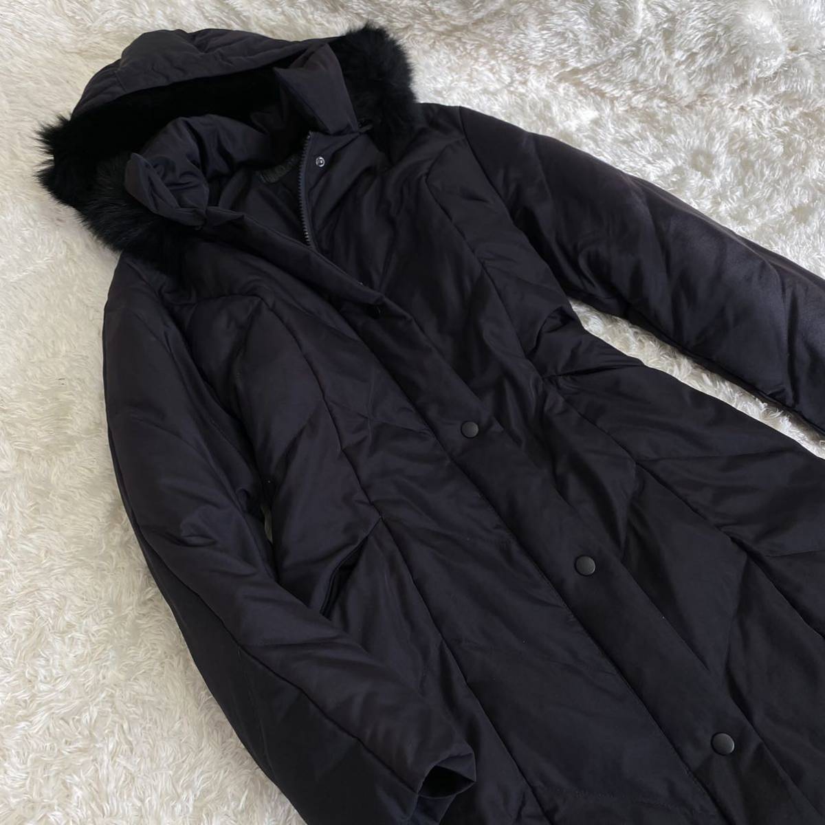 ダウンコート レディース ロング メルファージュ BOUTIQUE RUIRUE ルイルエブティック フォックス ダウン90% ダウン90 フォックスファー付きダウン フォックスファーバッスル ダウンジャケット | フード付き ｜