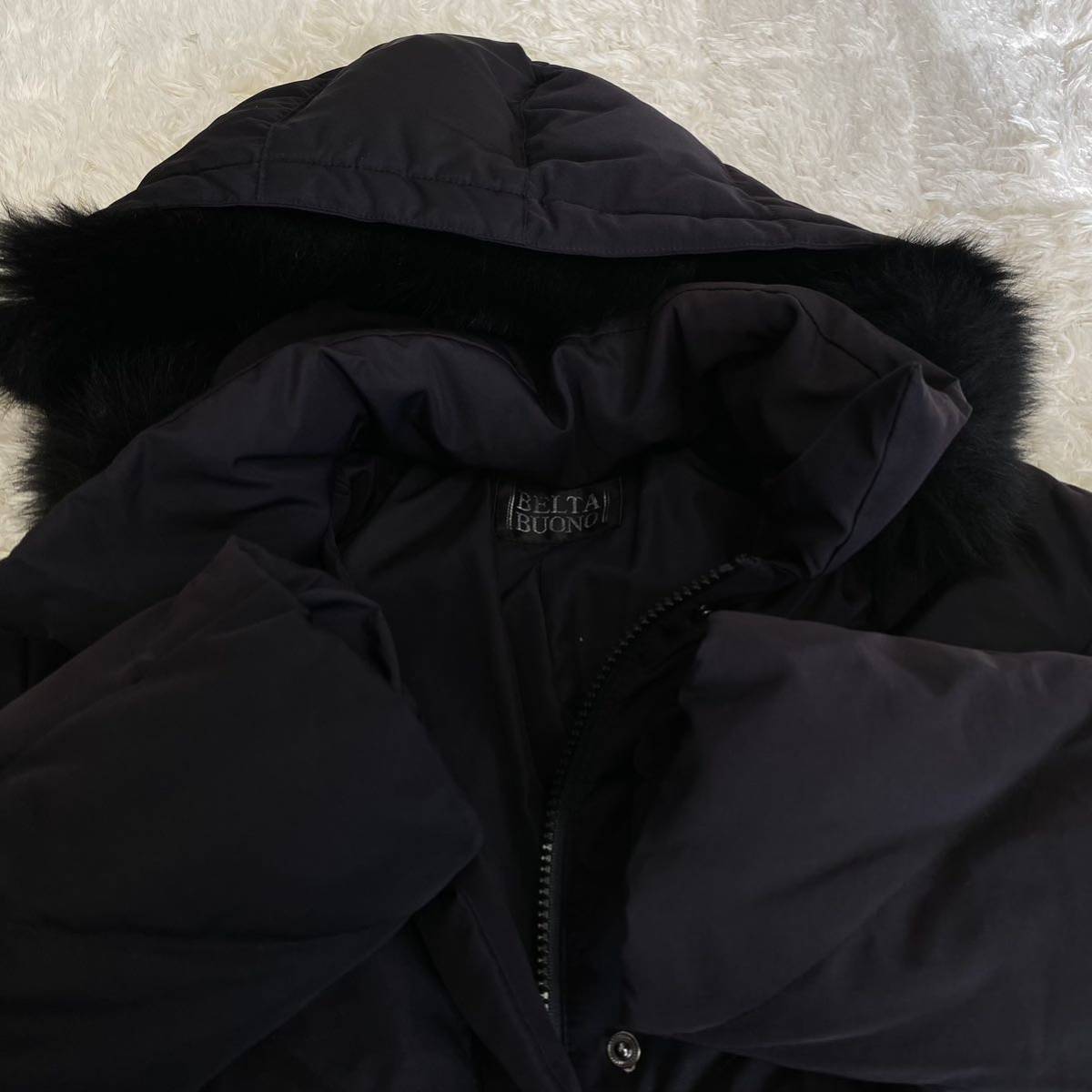 ダウンコート レディース ロング メルファージュ BOUTIQUE RUIRUE ルイルエブティック フォックス ダウン90% ダウン90 フォックスファー付きダウン フォックスファーバッスル ダウンジャケット | フード付き ｜