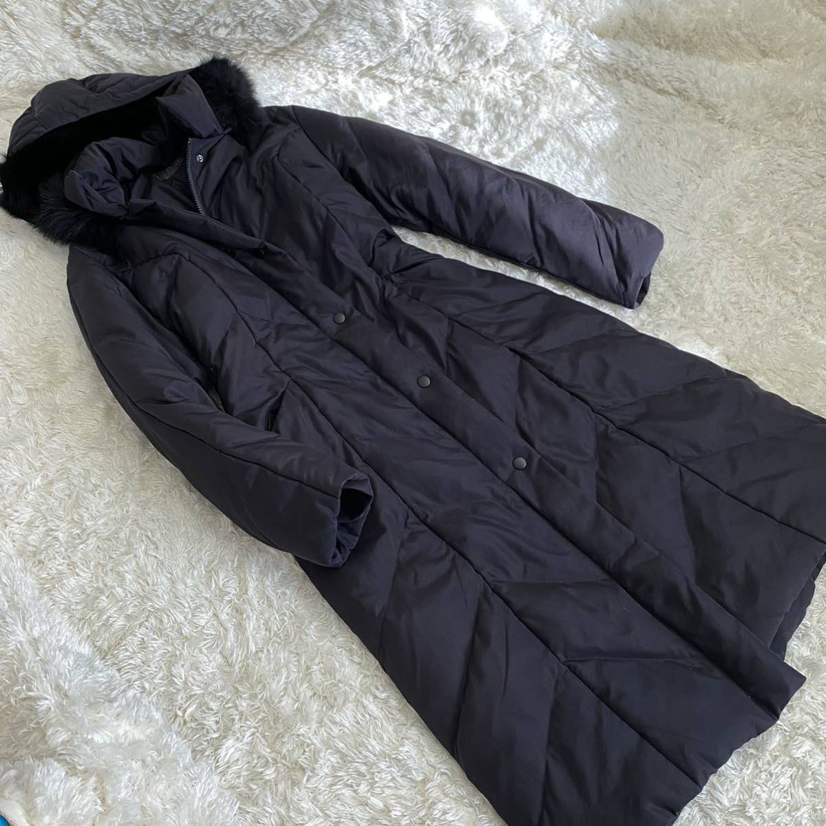 ダウンコート レディース ロング メルファージュ BOUTIQUE RUIRUE ルイルエブティック フォックス ダウン90% ダウン90 フォックスファー付きダウン フォックスファーバッスル ダウンジャケット | フード付き ｜