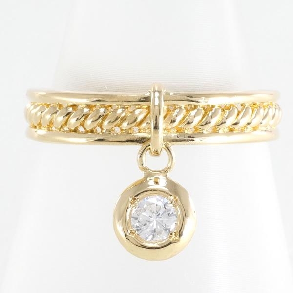 K18YG リング 指輪 8号 ダイヤ 0.10 総重量約1.9g 中古 美品 送料無料☆0202