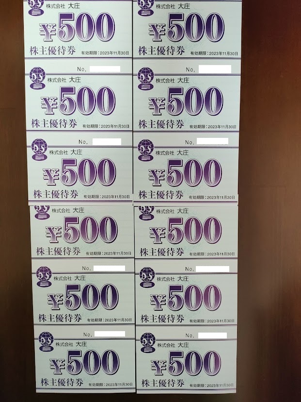 13時迄即日発送 大庄 株主優待券 18000円分 食事券 大庄 株主優待券