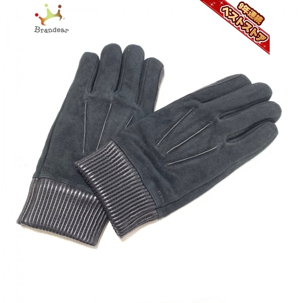 ポロラルフローレン POLObyRalphLauren - レザー×スエード 黒×グレー 新品同様 手袋