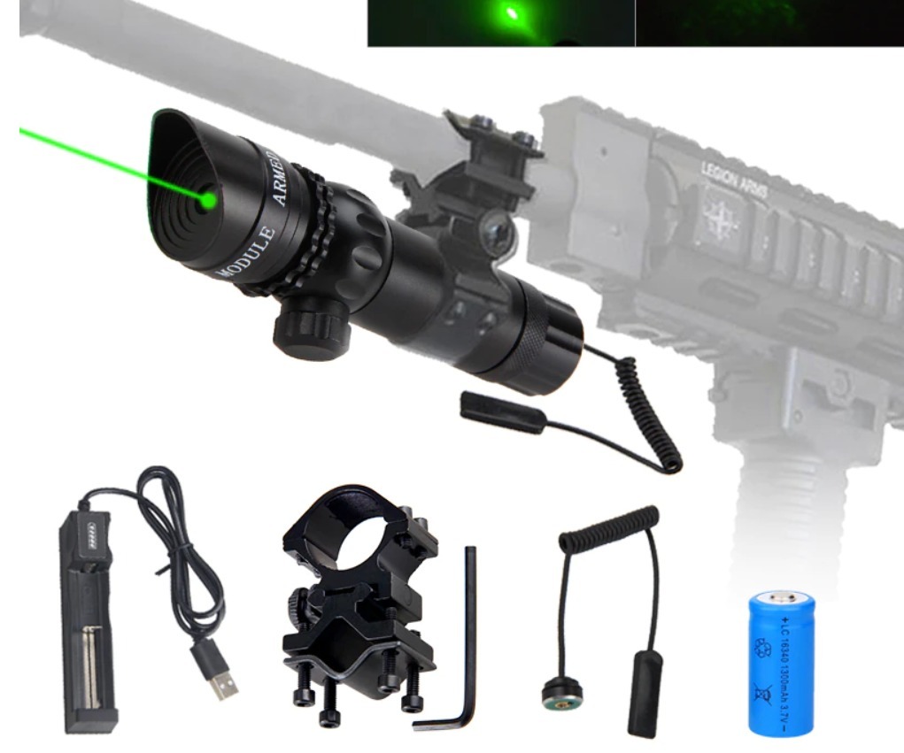 ⑤即決！送料込！強力！グリーン ドットレーザー サバゲー 狩猟用にも！照準器 スコ－プ（サイトレール バレルスコープマウン ライフル