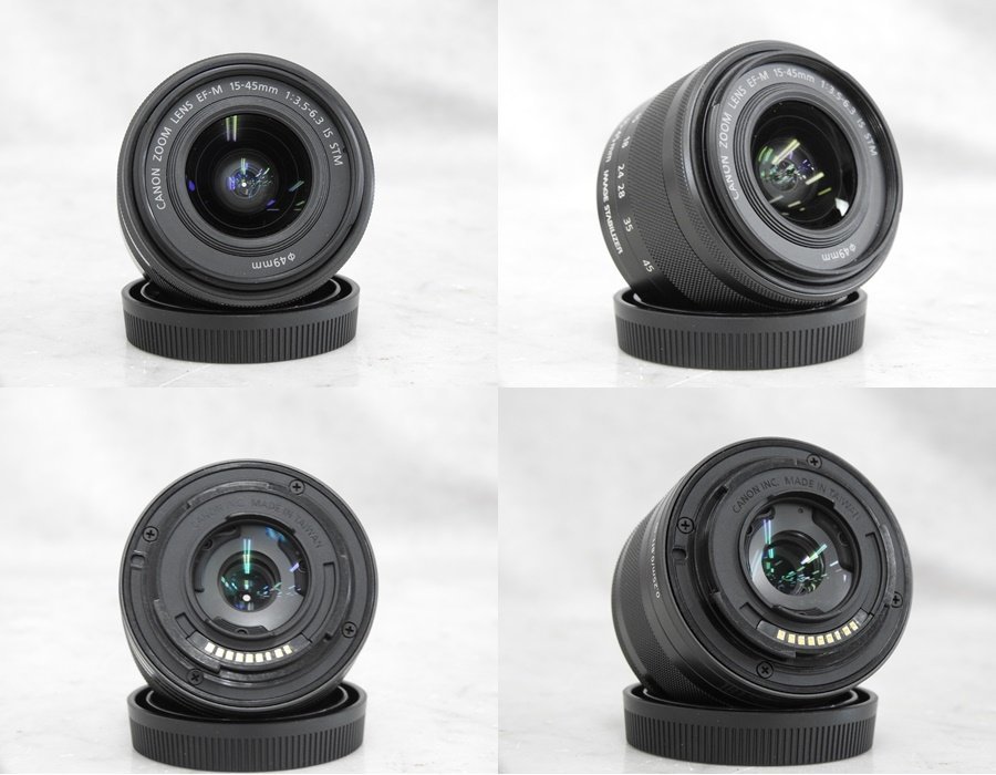 ☆ Canon キャノンミラーレス/Eos Kiss M + レンズ/EF-S 15-45mm /EF-M 55-250mm レンズセット 箱付き 中古☆ EOS Kiss M キヤノンカメラミュージアム ミラーレス一眼カメラ 動作確認済